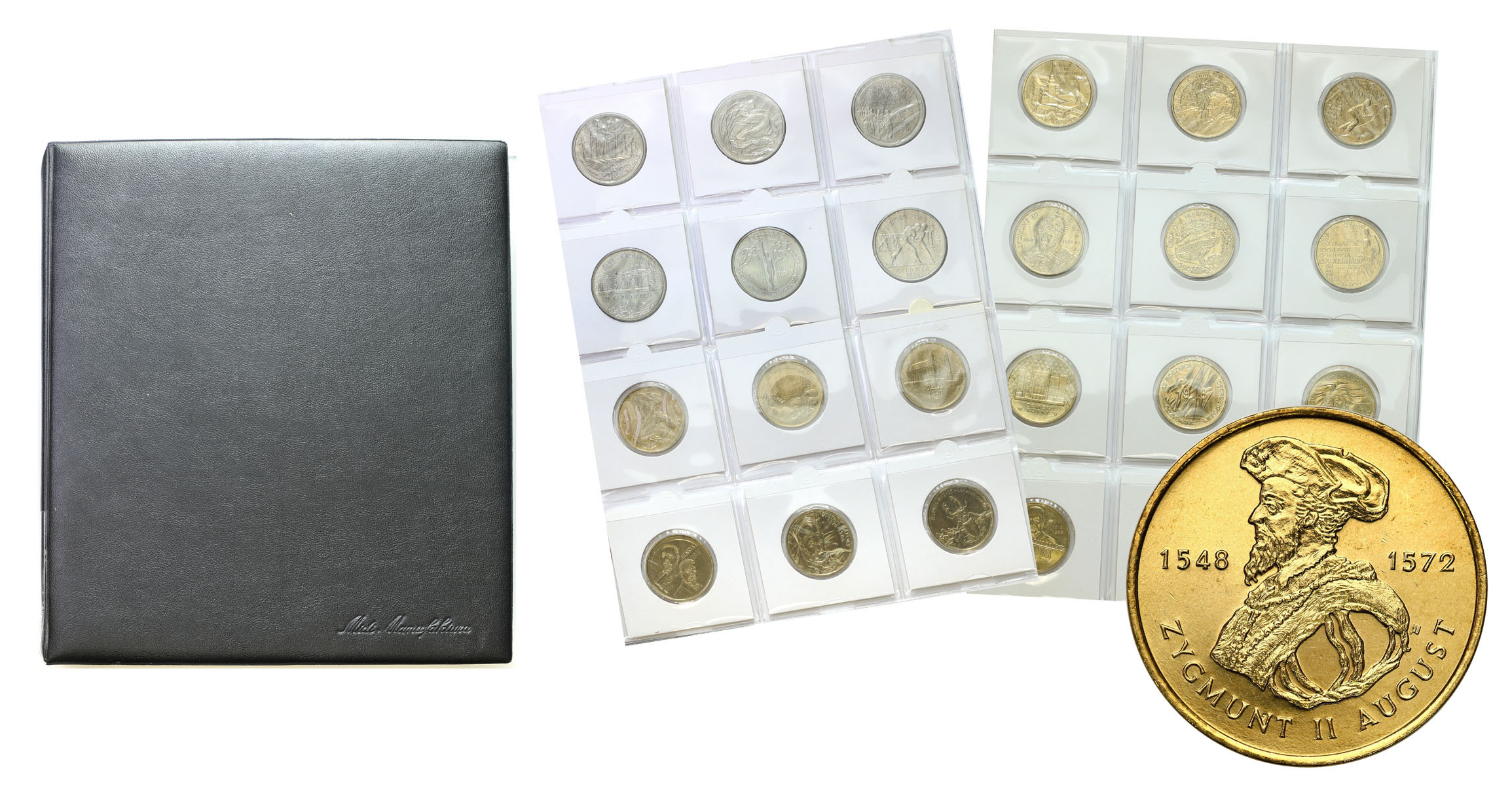 III RP. Klaser z monetami 2 złote GN 1995-2010, 143 sztuk w tym Zygmunt II August
